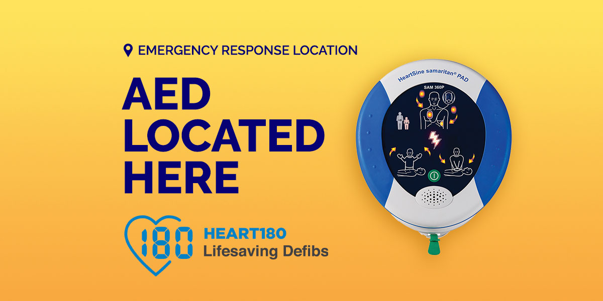 Defibrillator located here